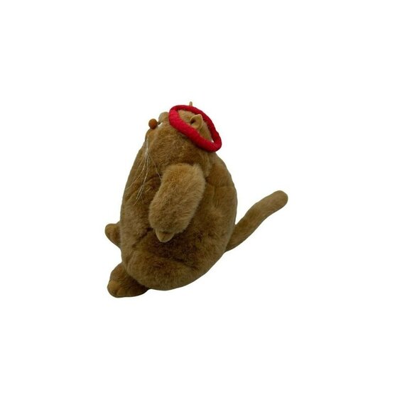 Vintage 1986 Hallmark Orange Plush Toy Workout Fat Cat with Sweatband - Picture 6 of 6